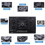 Anlyter 30 Inch Gas Cooktop, 5 Burners Built-in Stove Top Stainless Steel (Thermocouple Protection), LPG/NG Convertible Stove Dual Fuel Sealed Gas Hob - Black