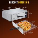 Electric Pizza Oven Indoor, 16 in Commercial Countertop Pizzas Maker Stainless Steel with Grilling Rack & Crumb Tray, 1300W for Home Kitchen & Restaurant Use