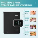 EUHOMY 5.0 Cu.Ft Chest Freezer with Removable Basket, Deep Freezer Adjustable 7 Thermostat, Quiet Mini Freezer Free-Standing Top Door, Energy Saving for Apartment/Garage/Basement/Dorm/Home,Black