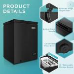 EUHOMY 5.0 Cu.Ft Chest Freezer with Removable Basket, Deep Freezer Adjustable 7 Thermostat, Quiet Mini Freezer Free-Standing Top Door, Energy Saving for Apartment/Garage/Basement/Dorm/Home,Black