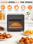 OUNIN Air Fryer & Toaster Oven with Steam Infusion, 12.6QT Compact, Countertop Friendly, Fast Preheat with Bake, Convection Bake, Grill, Broil and Warm Options, 60-Minute Timer, Stainless Steel