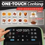 Gourmia Air Fryer 7 QT - Easy View Panoramic Window & Interior Light, Guided Cooking with 12 One-Touch Presets, FryForce 360, Dishwasher Safe Accessories, Green