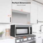 30" Over the Range Microwave Oven, ThermoMate 1.9 Cu. Ft. Capacity Microwave Over the Stove with One Touch, 1000 Cooking Watts, 400 CFM, 11 Power Levels, Sensor Cooking, LED Lighting, Stainless Steel