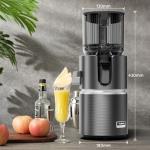 Anybear Cold Press Juicer with 4.9" Large Feed Chute, 350W Masticating Juicer Machines with Dual Slow-Squeezing Technology for Whole Fruits & Veggies with High Yield | BPA-Free Tritan | Juice Recipes