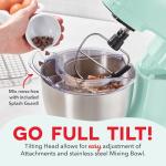 DASH Tilt-Head 3.5qt Stand Mixer 12 Speeds with Paddle, Dough Hook, and Whisk Attaachments- Aqua