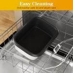 Sunvivi 8 Quart Slow Cooker Roaster Oven, 12 in 1 Programmable Multi-Cooker Food Warmer with Digital Timer, Temp Control, Removable Cast Aluminum Pot & Dishwasher-Safe Tempered Glass Lid, Blue