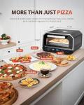 Indoor Pizza Oven, Makes 12 Inch Pizzas in 90 Seconds, Heats up to 850°F Countertop Pizza Oven, 6 Touchscreen Presets Electric Pizza Oven for Kitchen, Baking Tray & Pizza Stone Peel Included-Black