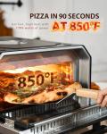 Indoor Pizza Oven, Makes 12 Inch Pizzas in 90 Seconds, Heats up to 850°F Countertop Pizza Oven, 6 Touchscreen Presets Electric Pizza Oven for Kitchen, Baking Tray & Pizza Stone Peel Included-Black