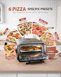 Indoor Pizza Oven, Makes 12 Inch Pizzas in 90 Seconds, Heats up to 850°F Countertop Pizza Oven, 6 Touchscreen Presets Electric Pizza Oven for Kitchen, Baking Tray & Pizza Stone Peel Included-Black