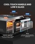 Indoor Pizza Oven, Makes 12 Inch Pizzas in 90 Seconds, Heats up to 850°F Countertop Pizza Oven, 6 Touchscreen Presets Electric Pizza Oven for Kitchen, Baking Tray & Pizza Stone Peel Included-Black