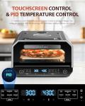 Indoor Pizza Oven, Makes 12 Inch Pizzas in 90 Seconds, Heats up to 850°F Countertop Pizza Oven, 6 Touchscreen Presets Electric Pizza Oven for Kitchen, Baking Tray & Pizza Stone Peel Included-Black