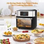 Air Fryer Oven Large 20 QT, 10-in-1 Toaster Oven Air Fryer Combo with Window for Family, Airfryer Oven with Rotisserie, 3 Dehydrating Racks