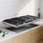 Empava 36 Inch Built-in Gas Cooktop with 5 Sealed SABAF Burners, Stainless Steel Surface, Ion Ignition, LPG/NG Convertible, Flame Failure Protection, Dishwasher Safe Grates