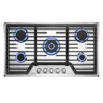 Empava 36 Inch Built-in Gas Cooktop with 5 Sealed SABAF Burners, Stainless Steel Surface, Ion Ignition, LPG/NG Convertible, Flame Failure Protection, Dishwasher Safe Grates