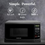 Farberware 1.1 Cu. Ft. Countertop Microwave Oven – 1000 Watts Power, Auto Cook Settings, Defrost, Easy Clean and Child Safety Lock - Black