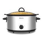 Kitchen Elite 7 Quart Slow Cooker for Large Families, Stainless Steel Crock Pot with 3 Heat Settings, Dishwasher-Safe Ceramic Pot & Tempered Glass Lid