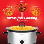 Kitchen Elite 7 Quart Slow Cooker for Large Families, Stainless Steel Crock Pot with 3 Heat Settings, Dishwasher-Safe Ceramic Pot & Tempered Glass Lid