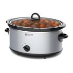 Kitchen Elite 7 Quart Slow Cooker for Large Families, Stainless Steel Crock Pot with 3 Heat Settings, Dishwasher-Safe Ceramic Pot & Tempered Glass Lid