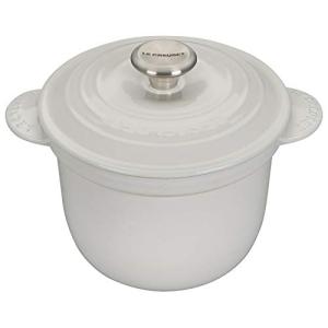Le Creuset Enameled Cast Iron Rice Pot with Lid & Stoneware Insert, 2.25 qt., White