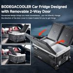BODEGACOOLER 12 Volt Car Refrigerator, 100 Quart Portable Freezer, Car Fridge Dual Zone WIFI APP Control, -4℉-68℉ Cooler, 12/24V DC and 100-240V AC, for Travel, Camping, Outdoor,RV, black