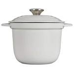 Le Creuset Enameled Cast Iron Rice Pot with Lid & Stoneware Insert, 2.25 qt., White
