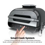 Ninja | Indoor Grill and Air Fryer| Foodi Smart XL | 6-in-1 Grill, Air Fry, Roast, Bake, Broil, Dehydrate & Crisp |Smart Thermometer & Splatter Shield | Dishwasher Safe Parts | Black/Silver | FG551