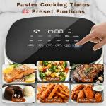 Air Fryer 6QT with Clear Window, 12-in-1 Air Fryer Oven, Square Airfryer, Air Fry, Roast, Reheat, Dehydrate, Bake, Steam, 400°F Rapid Air Crispy Technology, Beige