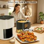 Air Fryer 6QT with Clear Window, 12-in-1 Air Fryer Oven, Square Airfryer, Air Fry, Roast, Reheat, Dehydrate, Bake, Steam, 400°F Rapid Air Crispy Technology, Beige