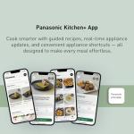 Panasonic HomeChef 4-in-1 Countertop Microwave Air Fryer Combo, Time-Saving 20 Presets + App-Linked Recipes, 1000W 1.2 cu ft Inverter Multi Oven & Convection Tech – NN-CV87QS Stainless Steel