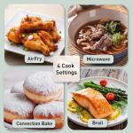 Panasonic HomeChef 4-in-1 Countertop Microwave Air Fryer Combo, Time-Saving 20 Presets + App-Linked Recipes, 1000W 1.2 cu ft Inverter Multi Oven & Convection Tech – NN-CV87QS Stainless Steel