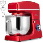 VIVOHOME 7.5 Quart Stand Mixer, 660W 6-Speed Tilt-Head Kitchen Electric Food Mixer with Beater, Dough Hook, Wire Whip, and Egg Separator, Red