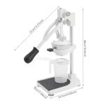 Hand Press Juicer Machine, Stainless Steel Lemon Squeezer Manual Press Heavy Duty Commercial Lemon Squeezer Manual with Double Press Head & Suction Cups for Oranges，Filter Bags | Measuring Cup