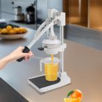 Hand Press Juicer Machine, Stainless Steel Lemon Squeezer Manual Press Heavy Duty Commercial Lemon Squeezer Manual with Double Press Head & Suction Cups for Oranges，Filter Bags | Measuring Cup
