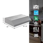 Broan-NuTone Luxury Modern 30-Inch 350 MAX Blower CFM 1.5 Sones Stainless Steel Range Hood