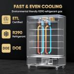 Coolski 54"W Commercial Freezer, -13℉ ~-5℉, 49 Cu.Ft 2 Door Reach-In Stainless Steel Upright Freezer for Restaurant, Cafe, Shop, Business, 8 Adjustable Shelves