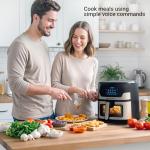 Emerson SmartVoice 5.3QT 6-in-1 Air Fryer, 1000+ Voice Control Commands, 100+ Recognized Food, No APP, No WIFI, No Setup, Nonstick Basket, Air Fry, Bake, Reheat, Dehydrate, 1500W