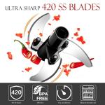 Ourokhome Manual Food Processor Vegetable Chopper, Portable Hand Pull String Garlic Mincer Onion Cutter for Veggies, Ginger, Fruits, Nuts, Herbs, etc., 500ml, Black