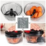 Ourokhome Manual Food Processor Vegetable Chopper, Portable Hand Pull String Garlic Mincer Onion Cutter for Veggies, Ginger, Fruits, Nuts, Herbs, etc., 500ml, Black