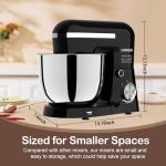 3 in 1 Electric Stand Mixer with 5.5 Quart Bowl, Household Food Mixer 10+p Speeds, Kitchen Tilt-Head Bread Dough and Cake Mixers for Home Daily Use (Black)