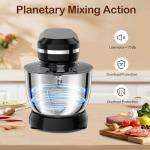 3 in 1 Electric Stand Mixer with 5.5 Quart Bowl, Household Food Mixer 10+p Speeds, Kitchen Tilt-Head Bread Dough and Cake Mixers for Home Daily Use (Black)
