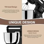 3 in 1 Electric Stand Mixer with 5.5 Quart Bowl, Household Food Mixer 10+p Speeds, Kitchen Tilt-Head Bread Dough and Cake Mixers for Home Daily Use (Black)