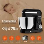 3 in 1 Electric Stand Mixer with 5.5 Quart Bowl, Household Food Mixer 10+p Speeds, Kitchen Tilt-Head Bread Dough and Cake Mixers for Home Daily Use (Black)