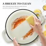 Overmont Enameled Cast Iron Dutch Oven - 5QT Pot with Lid Cookbook & Cotton Potholders - Heavy-Duty Cookware for Braising, Stews, Roasting, Bread Baking Cream white