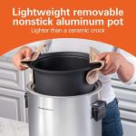 Hamilton Beach Sear & Cook Stock Pot Slow Cooker with Stovetop Safe Crock, Large 10 Quart Capacity, Programmable, Silver (33196)