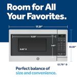 GE Countertop Microwave Oven, Compact 0.7 Cubic Ft., 700-watt Capacity, 6 Auto Cooking Settings, Child-Lock Technology, Kitchen Essentials for the Countertop, Dorm Room or Apartment, Black