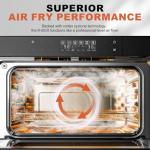 ROBAM Countertop Convection Oven, Air Fry, Grill, Bake & Steam, 20-in-1, Wide Temperature Precision, Spacious Capacity, Ergonomic Design, 30 Built-In Recipes, Water Reminder Oven, CT763 (Red)