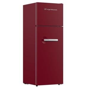 Frigidaire Retro Apartment Size Refrigerator with Top Freezer - 2 Door Fridge with 7.5 Cu Ft of Storage Capacity, Adjustable Spill-Proof Shelves, Door & Crisper Bins, Merlot