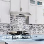 EVERKITCH Range Hood 30 Inch Under Cabinet with 600CFM, Gesture Sensing & Touch Control Kitchen Vent Hood of Ductless/Ducted Vent with Stainless Steel Filters