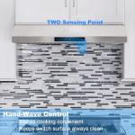 EVERKITCH Range Hood 30 Inch Under Cabinet with 600CFM, Gesture Sensing & Touch Control Kitchen Vent Hood of Ductless/Ducted Vent with Stainless Steel Filters