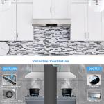 EVERKITCH Range Hood 30 Inch Under Cabinet with 600CFM, Gesture Sensing & Touch Control Kitchen Vent Hood of Ductless/Ducted Vent with Stainless Steel Filters